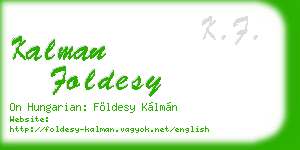 kalman foldesy business card