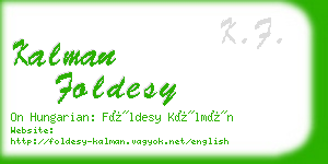 kalman foldesy business card